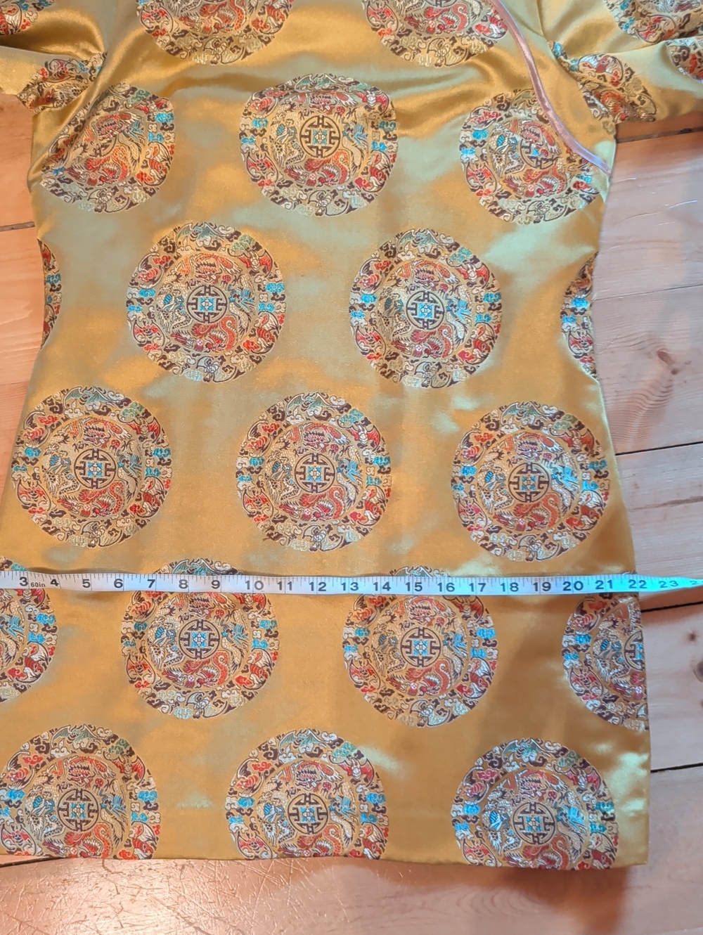 Original Nastygal Chinese Style Gold Brocade Dress Size Large - Picture 11 of 12